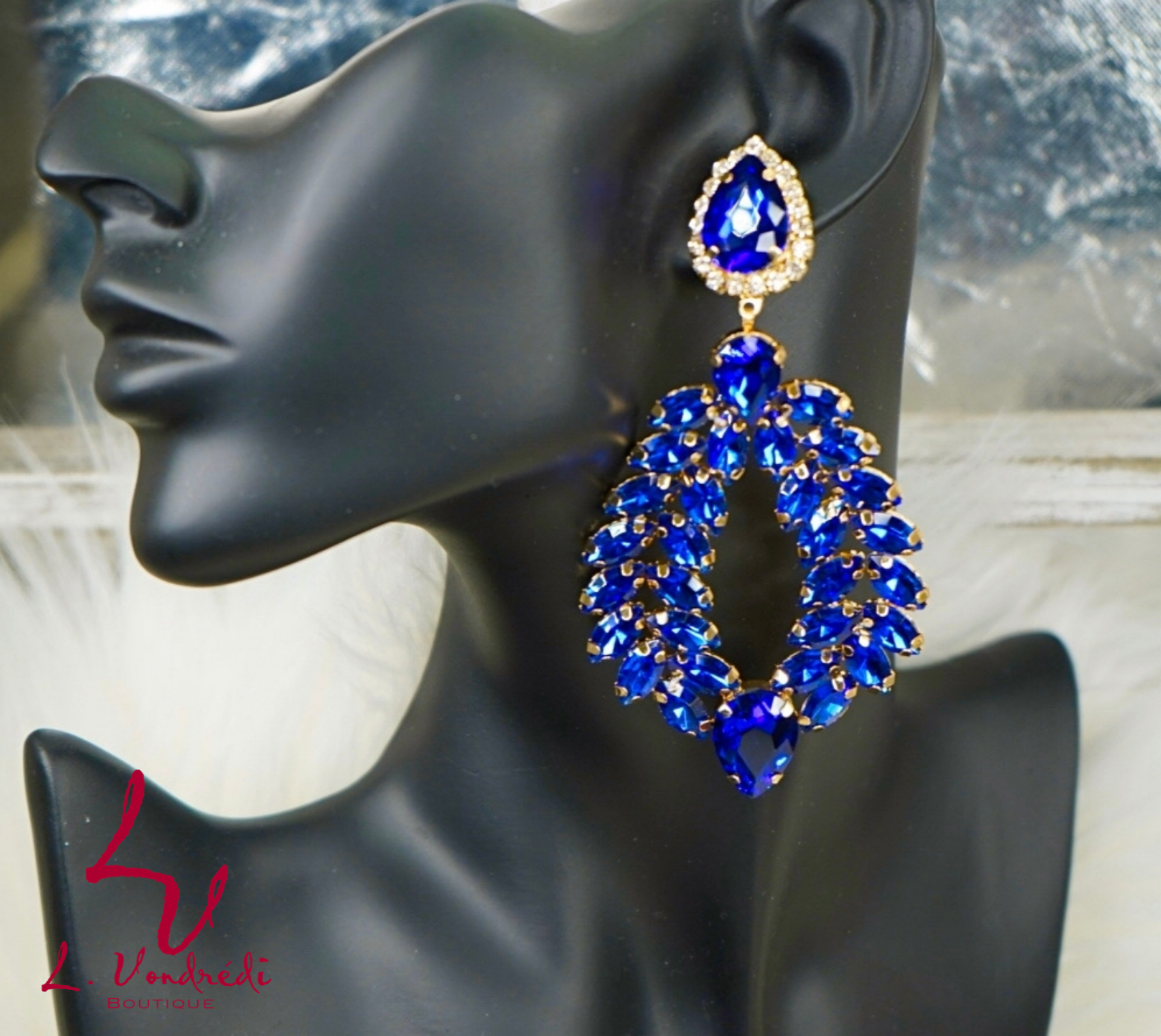 Ocean blue earrings deals