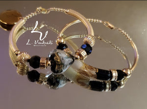 Black Heart Bangle Set